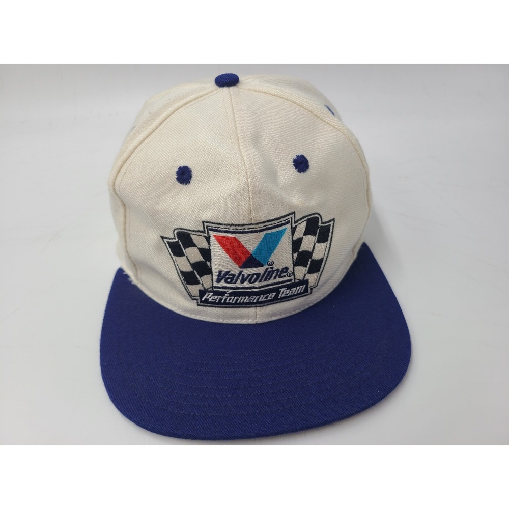 Vintage‎ Valvoline Hat Ca Performance Team Snapback Wool Blend Racing White Blue